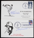 1983-87 Juan Marichal Billy Williams Giants/Cubs Signed Hall of Fame Induction First Day Envelopes - Lot of 2 (JSA)