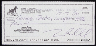 1990 George Foster Cincinnati Reds Signed Check (JSA)