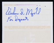 1997 Wilmer Vinegar Bend Mizell St. Louis Cardinals Signed Check (JSA)