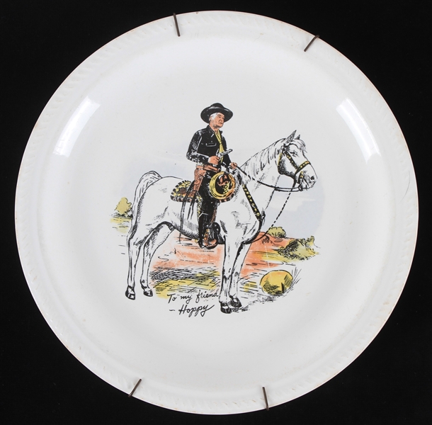 1950s Hopalong Cassidy "To My Friend Hoppy" 9.5" Ceramic Plate by WS George