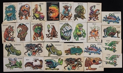 1970s Illustrated Creature Sticker Cards - Lot of 28