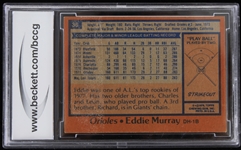 1978 Eddie Murray Baltimore Orioles Topps Trading Card #36 (BCCG Slabbed)