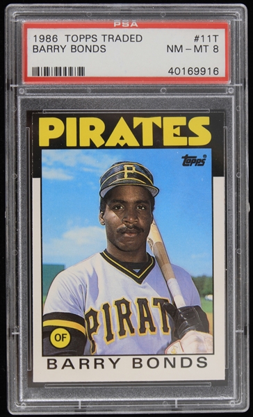 1986 Barry Bonds Pittsburgh Pirates Topps Trading Card #11T (PSA Slabbed)