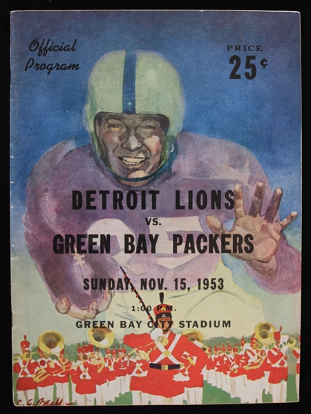 1953 Green Bay Packers Detroit Lions City Stadium Game Program 