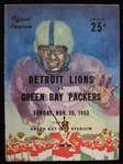1953 Green Bay Packers Detroit Lions City Stadium Game Program 