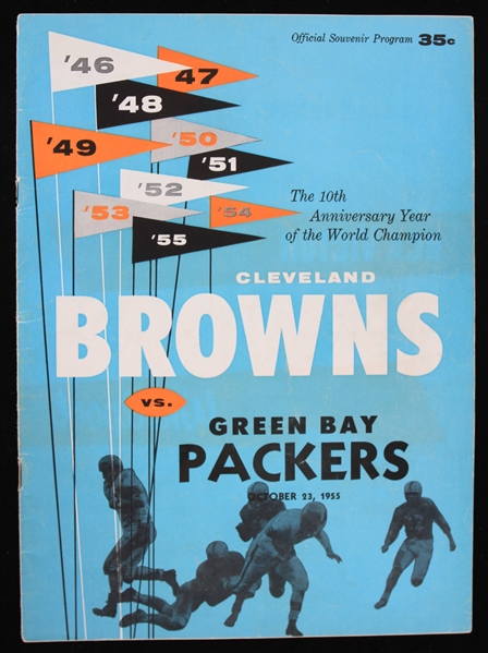 1955 Cleveland Brown Green Bay Packers Cleveland Municipal Stadium Game Program