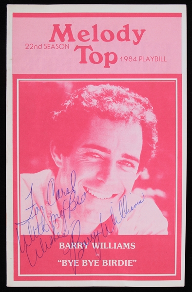 1984 Barry Williams Signed Bye Bye Birdie Melody Top Playbill (JSA)