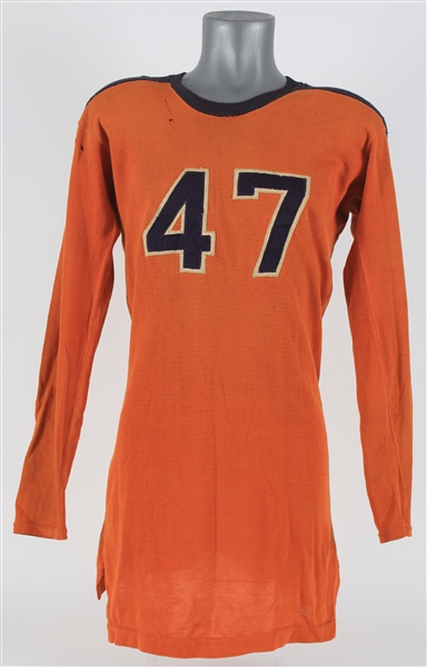 1950s Princeton Tigers #47 Game Worn Durene Football Jersey (MEARS LOA)