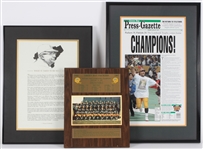1960s-1990s Green Bay Packers 25x28 Framed Prints & Plaque (Lot of 4)