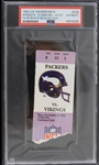 1992 Green Bay Packer vs MN Vikings Favre Backup QB Ticket Stub (PSA Slabbed)