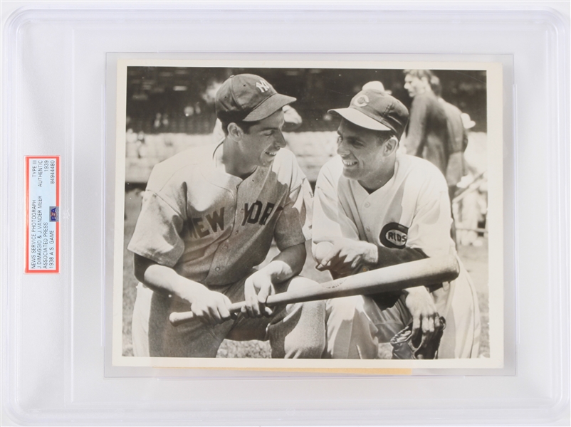 1938 Joe DiMaggio Johnny Vander Meer 7" x 9" All Star Game Type III Photo (PSA Slabbed)