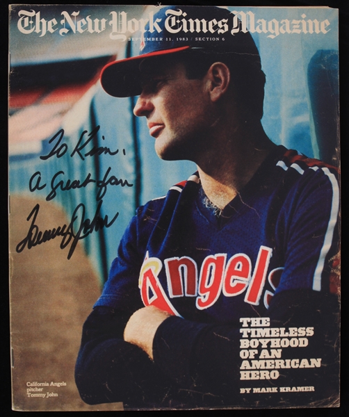 1983 Tommy John California Angels Signed Sporting News