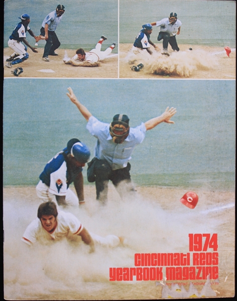 1974 Cincinnati Reds Multi Signed Yearbook w/ 7 Autographs