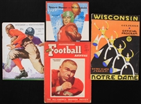 1934-52 Football Publication Collection - Lot of 4 w/ Wisconsin Programs & Football Illustrated