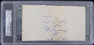 1980 Muhammad Ali World Heavyweight Champion Signed Cut (PSA Slabbed Authentic) Troy Kinunen Collection