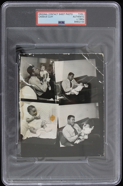 1960s Muhammad Ali World Heavyweight Champion 4.5" x 5.5" Original Type I Contact Sheet Photo (PSA Slabbed) Troy Kinunen Collection