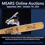 1980-83 Alan Trammell Detroit Tigers Signed Louisville Slugger Professional Model Game Used Bat (MEARS A9/JSA)