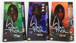 1999 Star Trek MIB Action Figures - Lot of 3 w/ Captain Benjamin Sisko, Lieutenant Uhura & Q