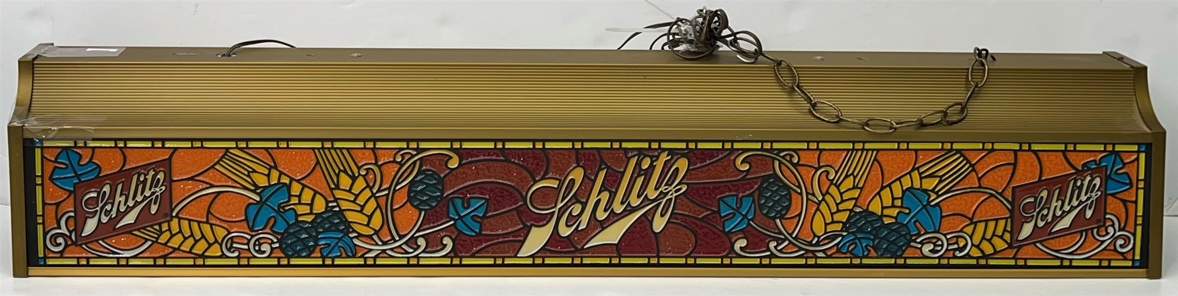 1970s Schlitz Beer Pool Table Style 9" x 50" Hanging Light 