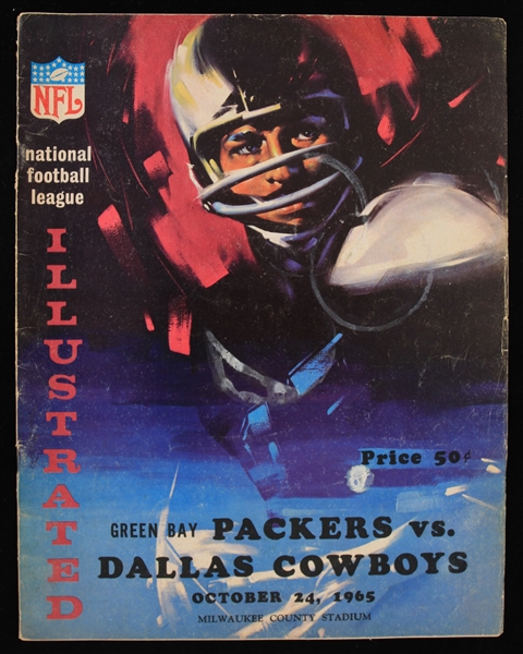 1965 Green Bay Packers Dallas Cowboys Milwaukee County Stadium Game Program