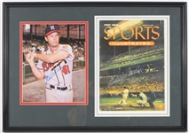 1990s Eddie Matthews Milwaukee Braves 17" x 23" Framed Display w/ Signed Sports Illustrated Magazine First Issue & Photo (JSA)