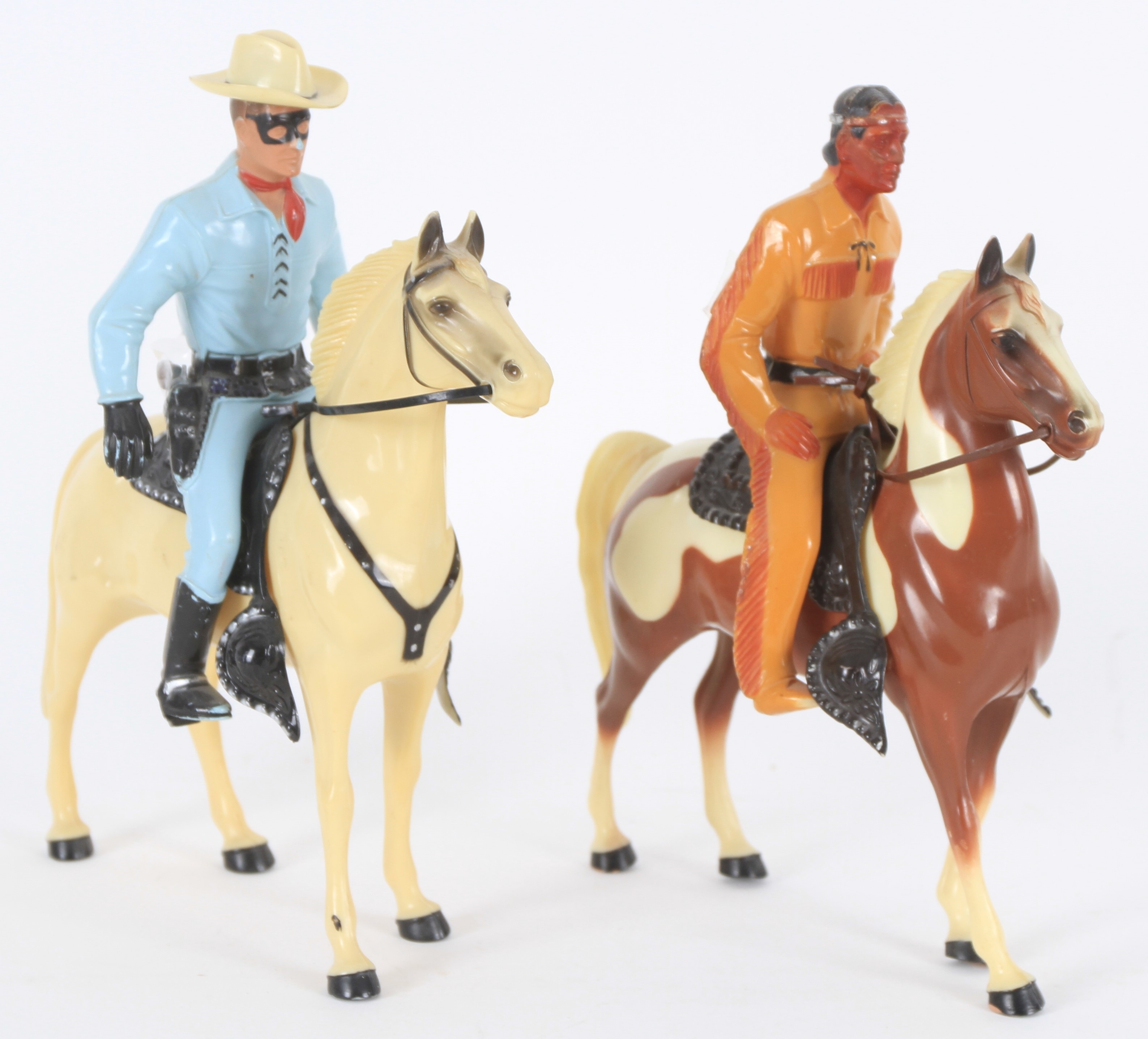 Lot Detail - 1960's The Lone Ranger & Tonto Hartland Figures w/ Horses ...