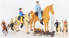 1960s-70s Molded Cowboys & Horse Figures - Lot of 13
