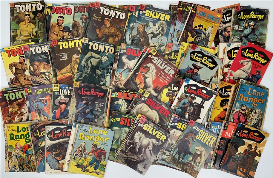 1940s-60s The Lone Ranger Tonto & Hi-Yo Silver Comic Book Collection - Lot of 150