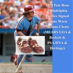 1979 Pete Rose Philadelphia Phillies Signed Game Worn Mizuno Cleats (MEARS LOA & Beckett & PSA/DNA & Heritage)