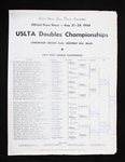 1966 United States Lawn Tennis Association Championships Official Draw Sheet