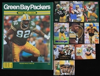 1990s Reggie White Green Bay Packers Memorabilia Collection - Lot of 10 w/ Trading Cards & Yearbook