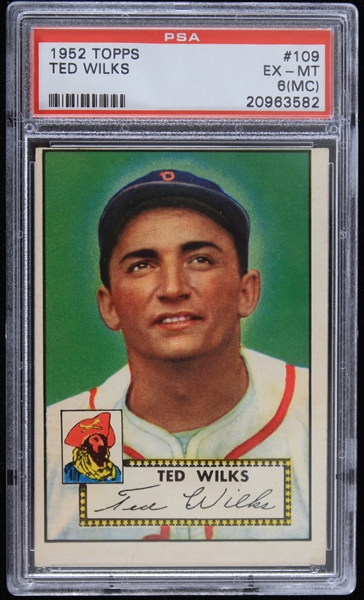 1952 Ted Wilks Pittsburgh Pirates Topps Trading Card #109 (Graded EX-MT 6 (MC))