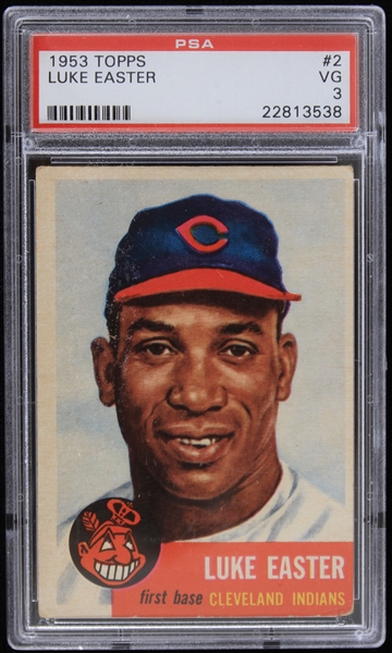 1953 Luke Easter Cleveland Indians Topps Trading Card #2 (Graded VG-3)