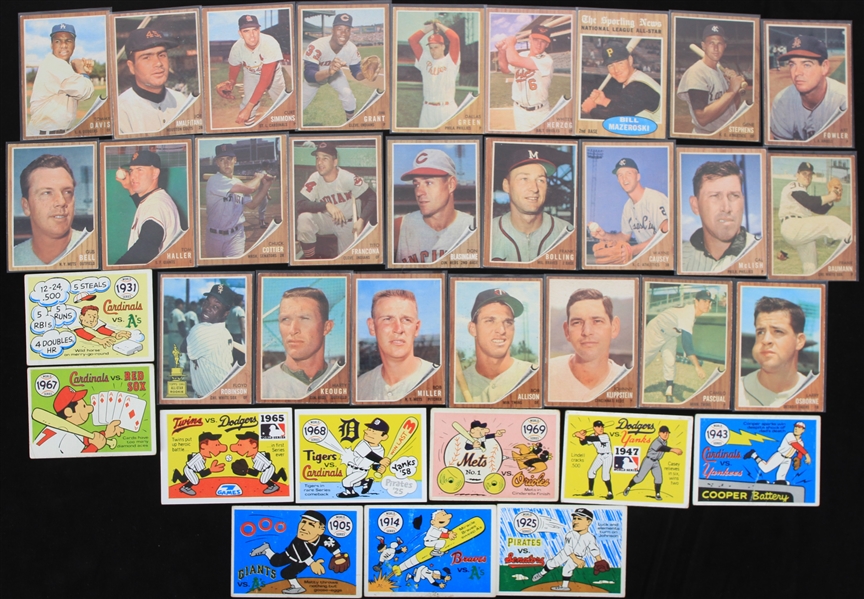 1962-1968 Floyd Robinson Chicago White Sox Bill Mazeroski Pittsburgh Pirates Tito Francona Cleveland Indians Bob Miller New York Mets and More Topps and Fleer Trading Cards (Lot of 35)