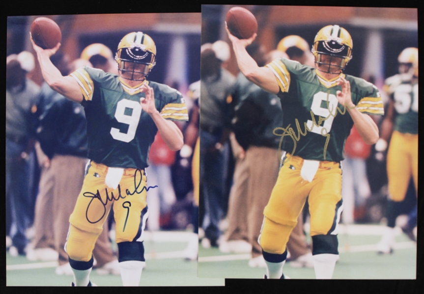 1995-1996 Jim McMahon Green Bay Packers Autographed 8"x10" Color Photos (Lot of 2) (JSA)