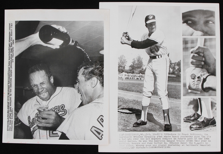 Lot Detail - 1966 Frank Robinson Baltimore Orioles Wire Photos - Lot of 2