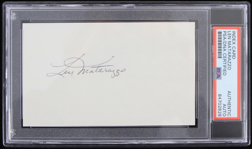 Lot Detail - 1960's Len Matarazzo Philadelphia Phillies Signed Index ...