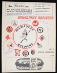 1970 Milwaukee Brewers Multi Signed Milwaukee County Stadium Partially Scored July 5th Scorecard w/ 7 Signatures (JSA) Inaugural Season 