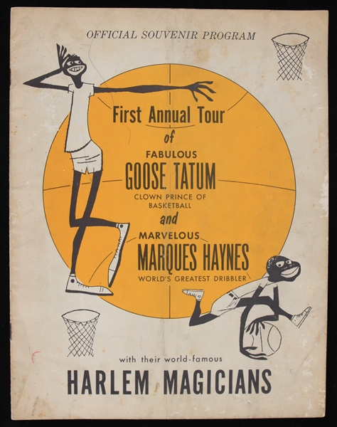 1956 Goose Tatum and Marques Haynes Harlem Magicians Game Program