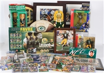 1990s-2010s Green Bay Packers Memorabilia Collection - Lot of 100+ w/ Trading Cards, Framed Pieces, Magazines & More