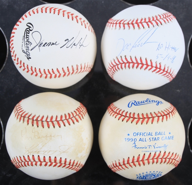 1989-2000s Signed Baseball Collection - Lot of 3 w/ Ken Griffey Sr./Jr., Doc Gooden No Hitter Inscribed, & More + Unsigned 1990 Wrigley Field All Star Game Ball (JSA)