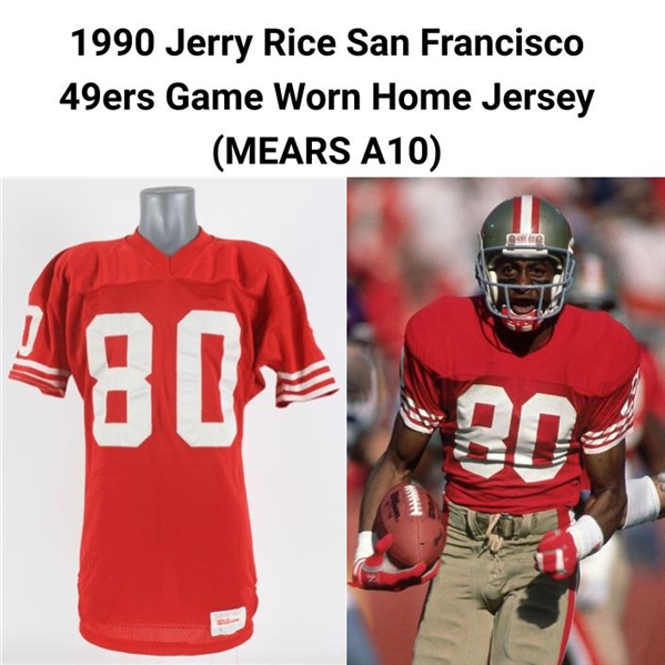 1990 Jerry Rice San Francisco 49ers Game Worn Home Jersey (MEARS A10)