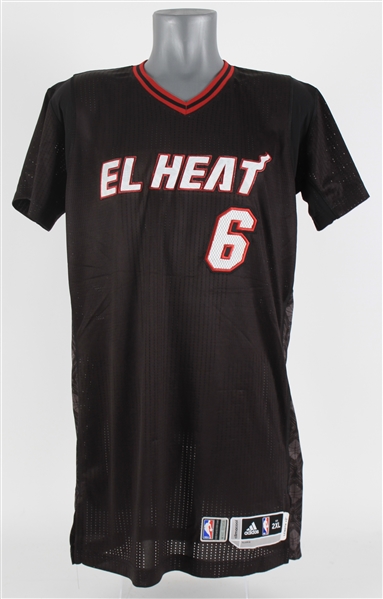 2013-14 LeBron James Miami Heat Game Issued Latin Nights Alternate Jersey (MEARS A5)