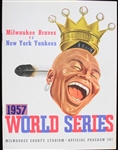 1957 Milwaukee Braves Multi Signed Unscored County Stadium World Series Program w/ 16 Signatures Including Hank Aaron, Warren Spahn, Eddie Mathews & More (JSA)