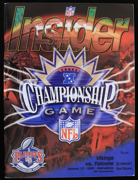 1999 Atlanta Falcons vs Minnesota Vikings NFC Championship Game Program "This is a rare program from the 1998 NFC Championship Game, which the Atlanta Falcons won in Overtime"