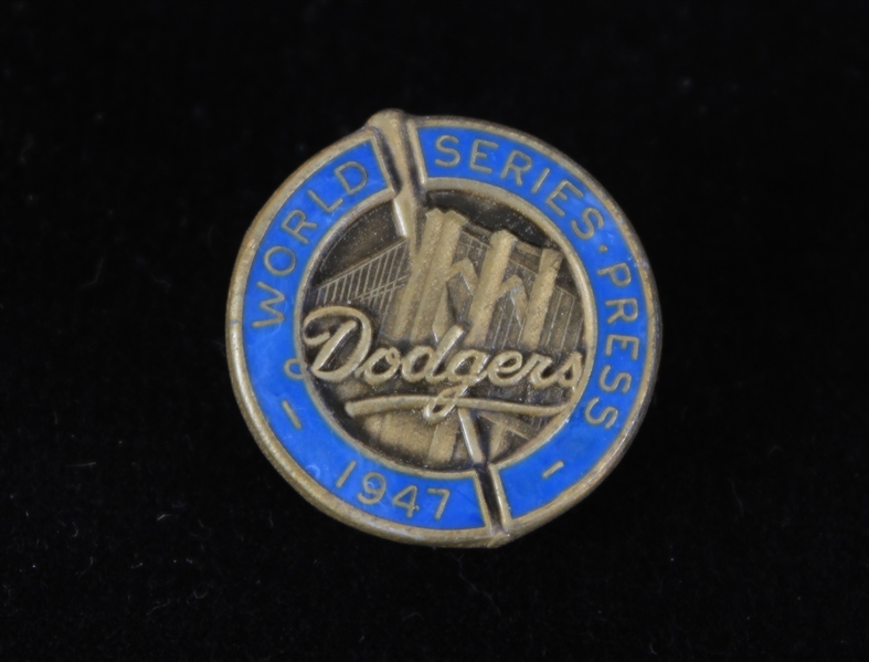 1947 Los Angeles Dodgers World Series 1" Press Pin "Jackie Robinson First World Series" 