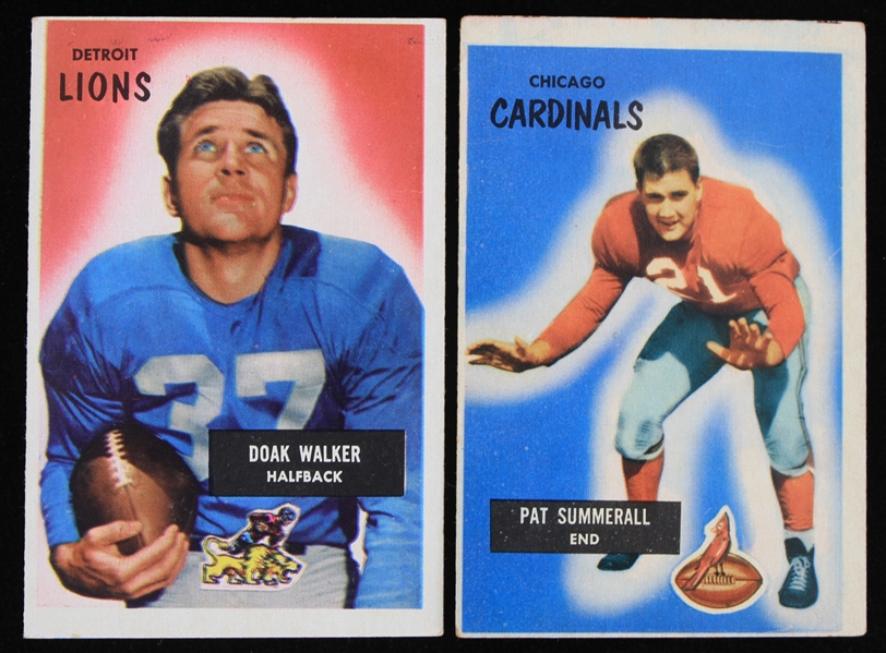 1952 Doak Walker Detroit Lions #1 and Pat Summerall Chicago Cardinals #52 Bowman Trading Cards (Lot of 2)