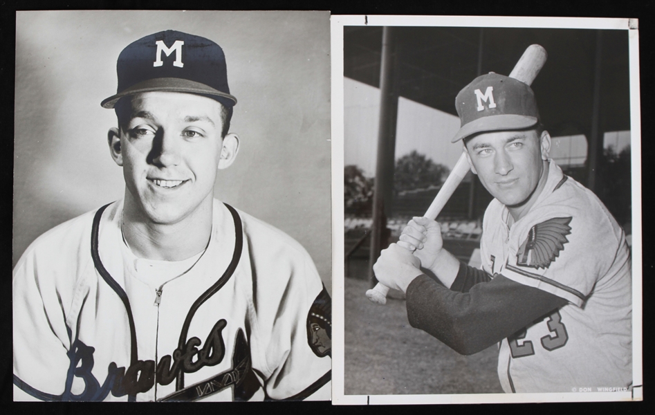 1950s Joe Laguna and Johnny Logan Milwaukee Braves 8"x10" B&W Sporting News Photos (Lot of 2)