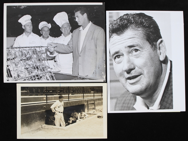1930s-1960s Ted Williams Boston Red Sox Washington Senators 5"x8" and 7"x9" B&W Sporting News Photos (Lot of 3)