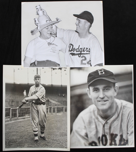 1930s-1950s Brooklyn Dodgers 8"x10" B&W Sporting News Photos (Lot of 3)